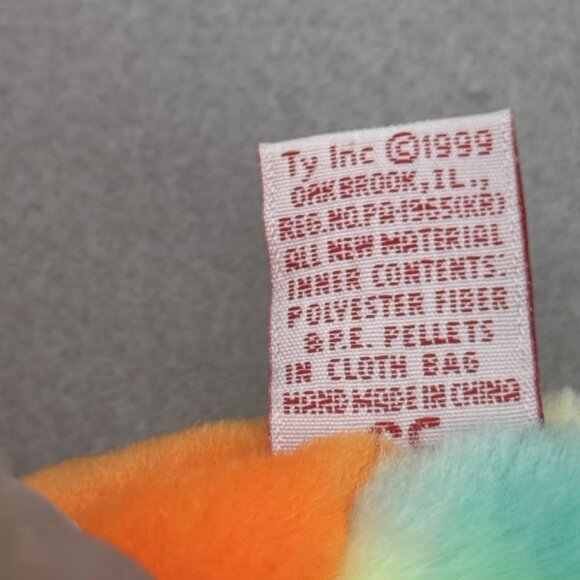 Vtg TY Beanie Buddies Lips Fish 1999 Multicolor Tie Dye Plush Stuffed Animal 13" - Picture 15 of 16